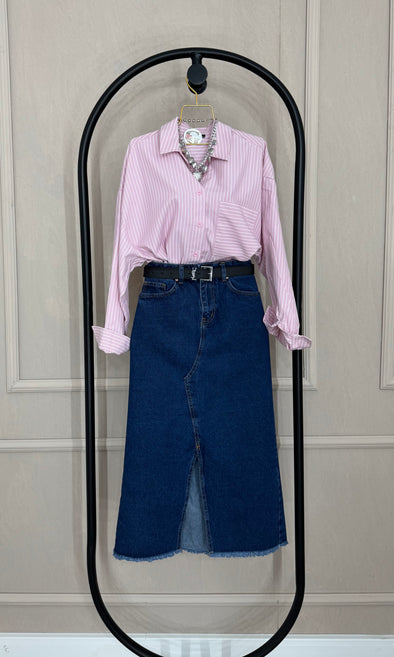Jeans suknja sa prorezom