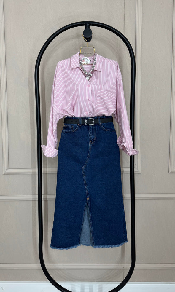 Jeans suknja sa prorezom