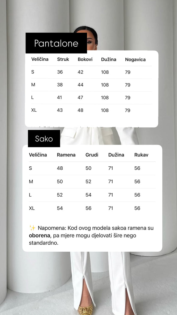Odijelo bijelo sa uskim pantalonama