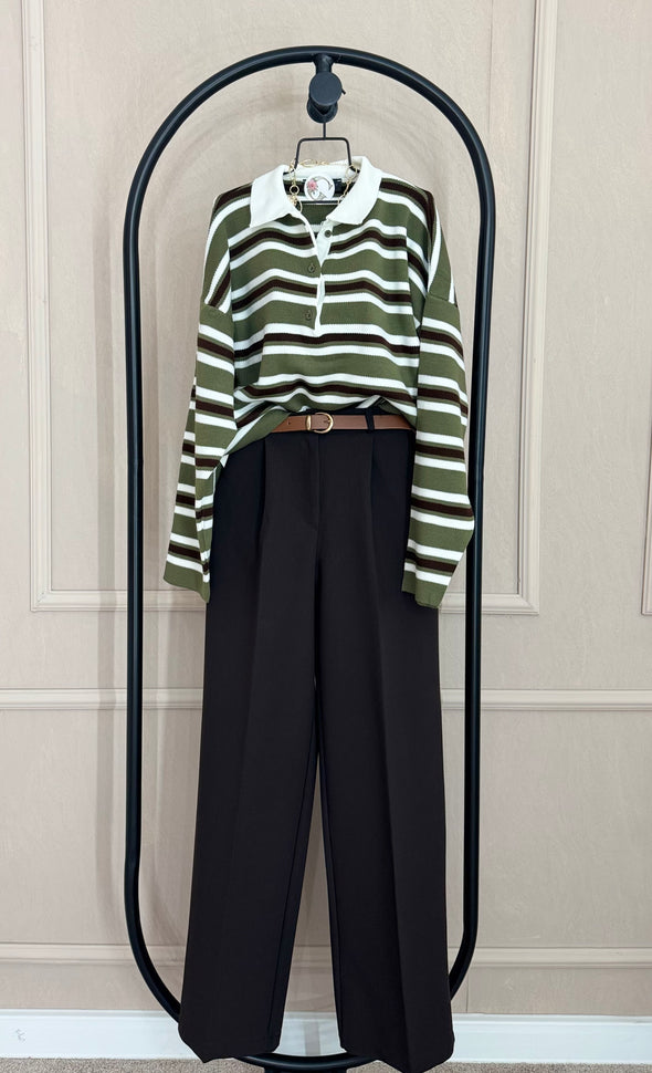 Palazzo pantalone-SMEDJE sa pojasom