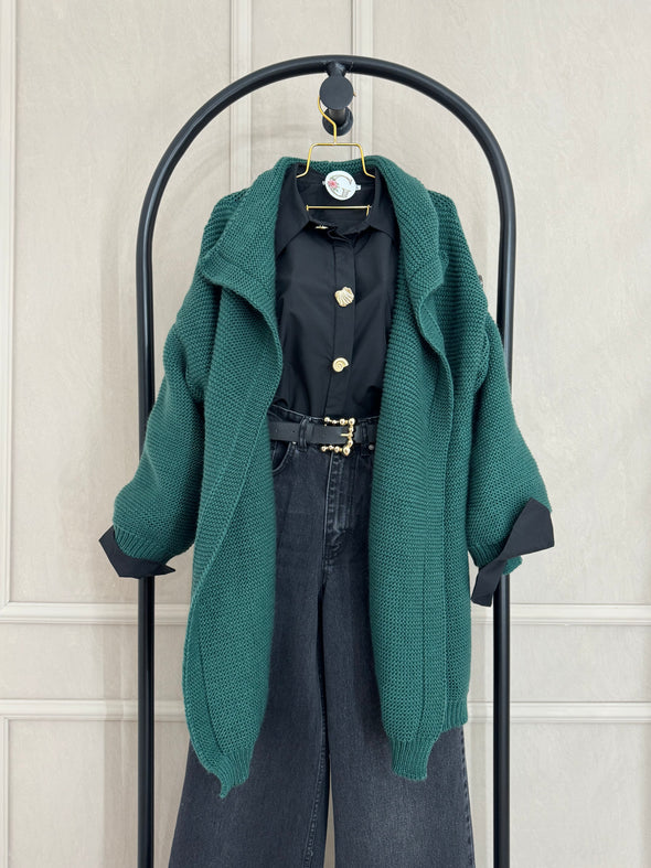 Kardigan - smaragdno zeleni