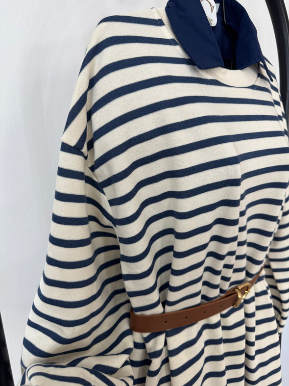 Duks haljina na plave pruge - oversize