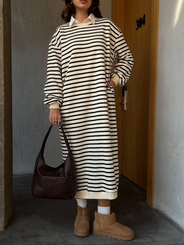 Duks haljina na crne pruge- oversize