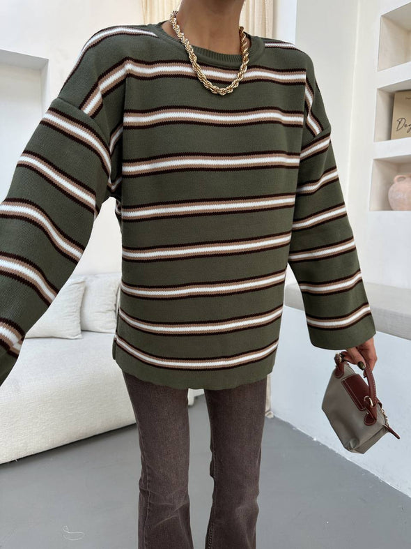 Dzemper maslinasti  sa prugama