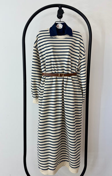 Duks haljina na plave pruge - oversize