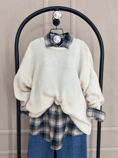 Dzemper Massimo Dutti ecru