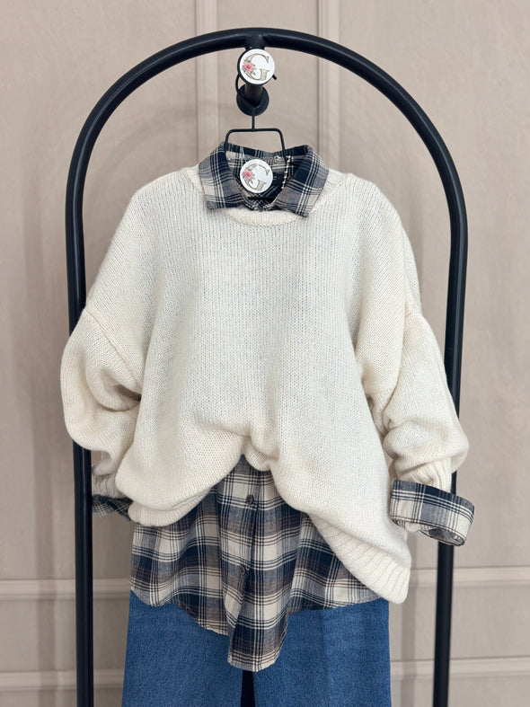 Dzemper Massimo Dutti ecru