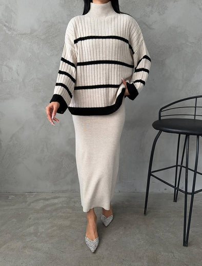 Komplet (dzemper, suknja i kais)