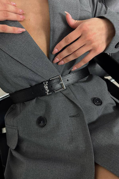 Kais - Saint Laurent- replika - crni sa srebrenom tokom