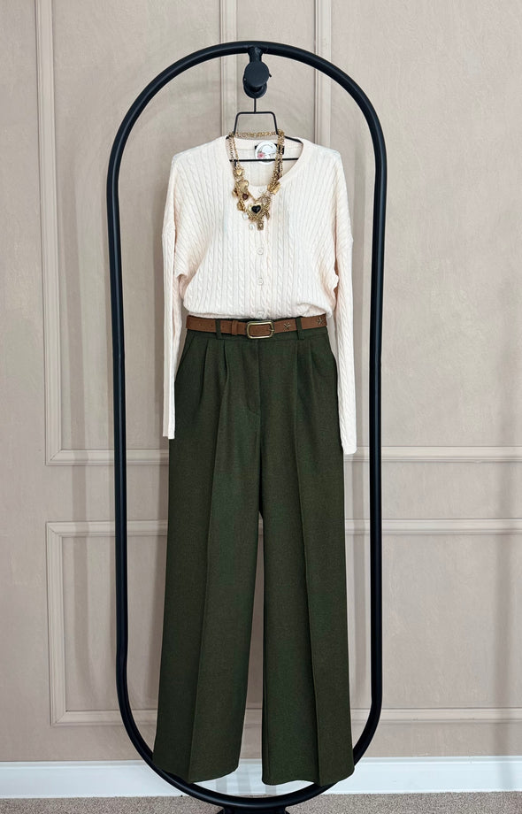 Palazzo pantalone- maslinaste