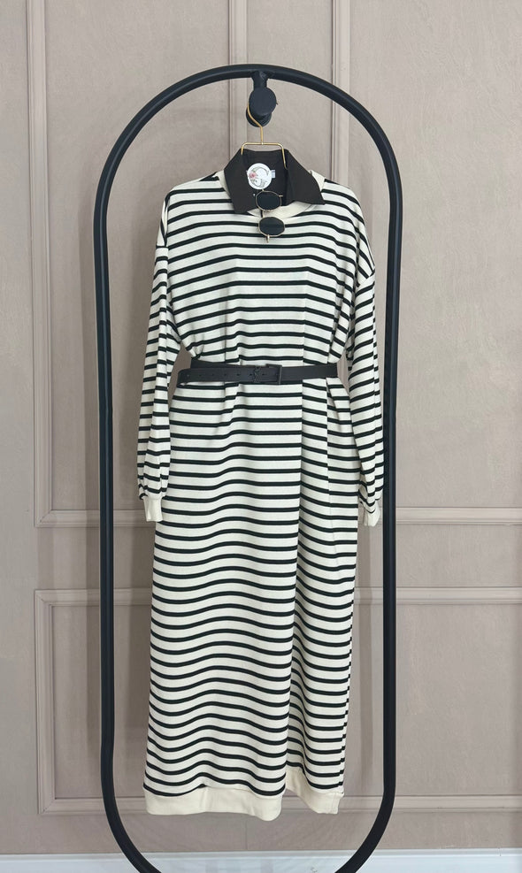 Duks haljina na crne pruge- oversize